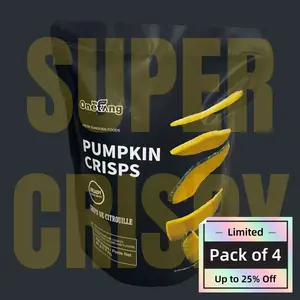 ONETANG 4 Pcs Pumpkin Chips, Lightly Cooked for Flavor, Plant-based, Non-GMO  Snack