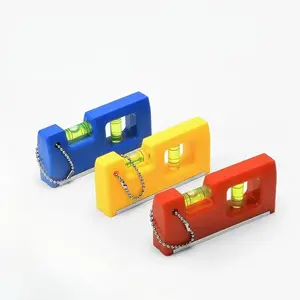 Level Kit, Mini Boxed Bubble Level, Portable Small Aluminum Alloy Level Ruler, Strong Magnetic Home Use, Keychain Hanging Chain