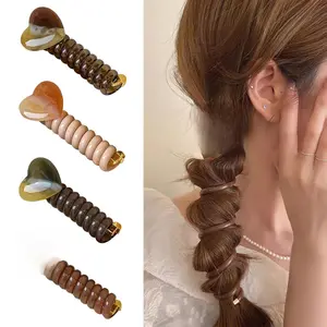 4 Pcs Heart Spiral Hair Ties Colorful Braided Telephone Wire Hair Bands Elastic Ponytail Holders Phone Cord Hair Scrunchies Hair Accessories for Women