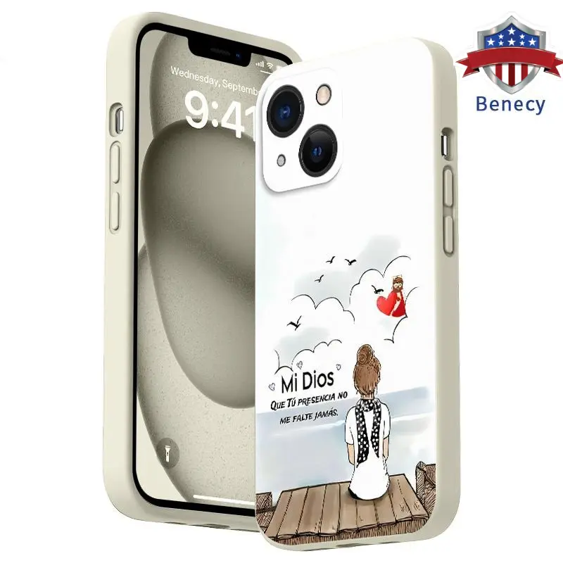 Straight Edge Durable Flocked TPU Soft Silicone Smartphone Case - Wild Goose Girl Pattern, Anti-Scratch, Anti-Drop, Shock-Absorbing Full Body Casing for iPhone 17,16 Pro Max,15 Plus,14,13,12,11,Air,XR,XS,SE Handheld Devices