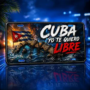Matrícula de auto con diseño patriótico Cubano. Chapa de auto 12x6 tamaño completo de las matriculas. Chapas de Aluminio.