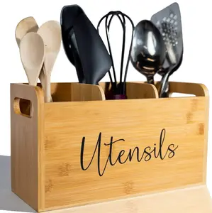 Elevated Haven Bamboo Kitchen Utensil Holder