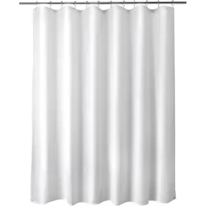 Waterproof Fabric Shower Curtain Liner Washable, Cloth Shower Liner with Magnets, White Shower Liner Soft Fabric, Lightweight Shower Curtain Liner, 70x72 Inches