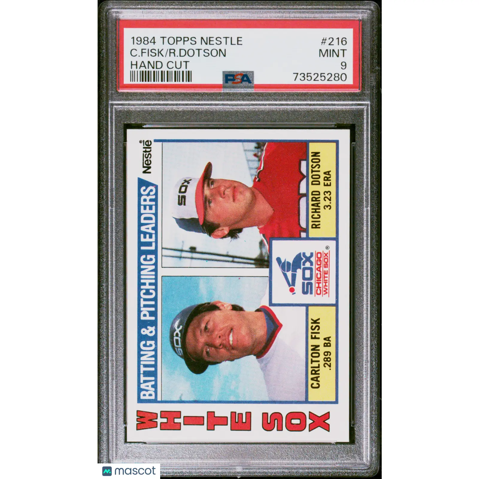 C/Fisk/R/Dotson PSA 1984 Topps Nestle Hand Cut Baseball #216 9 73525280