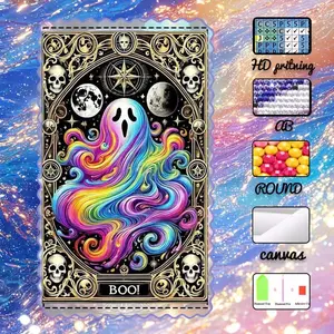 DIY 5D velvet, AB diamonds, fairy dust diamonds, crystal diamonds, rainbow ghost skull diamond painting, diamond painting handmade kit, special craft diamond art kit, wall decoration, gift for family, loved ones, and friends, Handmade Gifts.