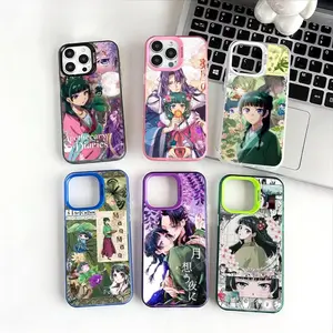 Apothecary Diaries Maomao Green Phone Cases For iPhone 17 Promax Pro Air 16 Plus 15 14 13 12 Purple Matte Silver-Plated Shockproof Protective Cover Anime Sticker Smartphone