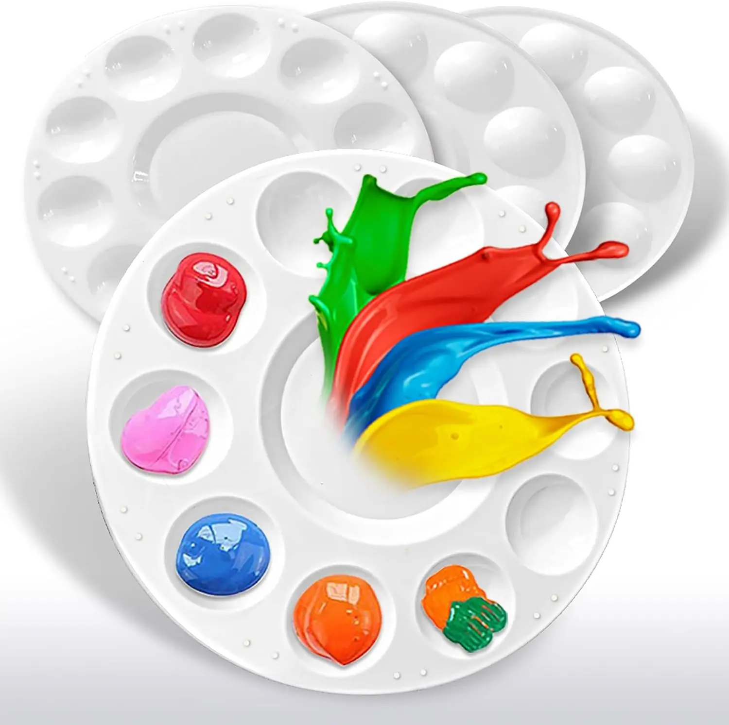 4pcs Lightweight Plastic Paint Tray Palettes - Painting Supplies for Children, Ideal for Birthday Parties, Art Tool Holder