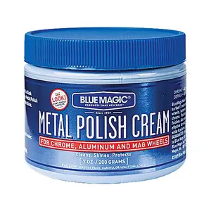 Blue Magic 400 Metal Polish Cream Non-Abrasive Tarnish and Oxidation Remover for Chrome, Aluminium, Brass, Copper, Sterling Silver and Stainless Steel, 7 oz., Pack of 1 Household