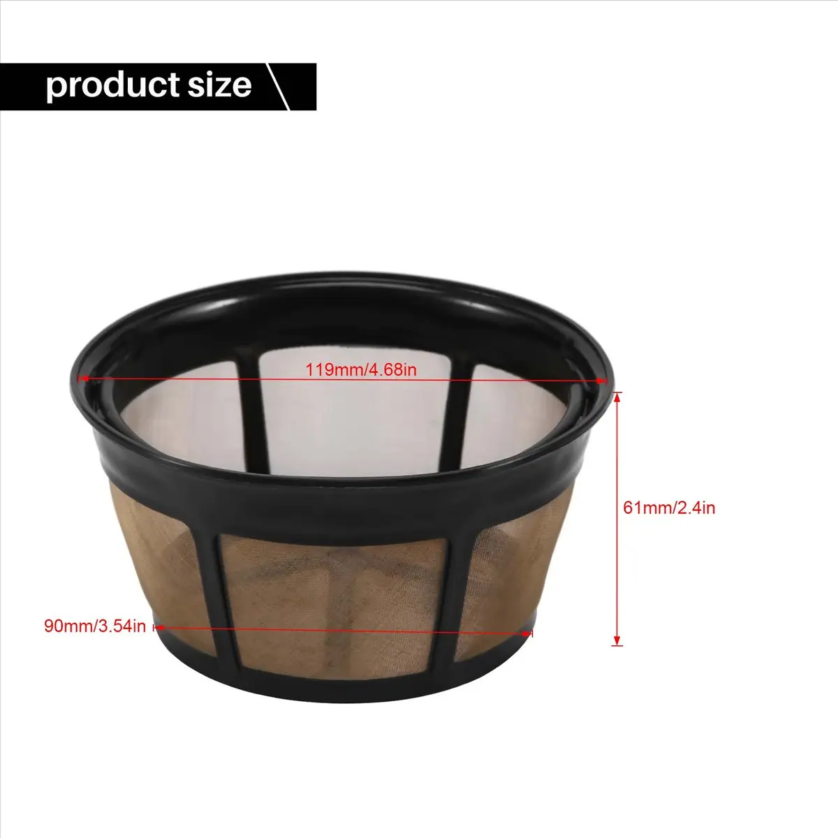 Reusable Coffee Filter, Basket Coffee Filters 8-12 Cup Replacement Coffee  Filter with Stainless Steel Mesh Bottom - TikTok Shop