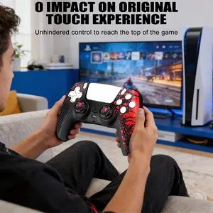 Spider Theme Ps5 Controller Set with Joystick Cap and Stickers, Must-Have Gaming Peripheral for Esports Players, Trendy Accessory, Console Accessory