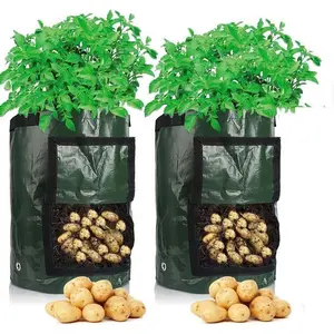 2-Pack 7-Gallon Potato Planting Bags, Ideal for Potatoes Carrots Tomatoes Cucumbers & Other Vegetables, Garden Growing Containers, Planters