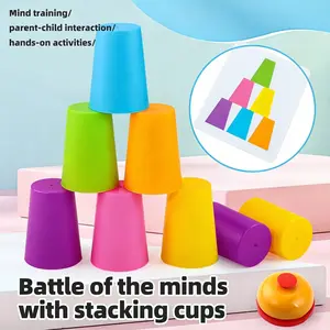 Fast-Paced Stacking Cup Battle - Mind Training Toy Game with Buzzer for Family & Party Fun,Ideal Gift for Halloween Christmas Thanksgiving Back-To-School Spring Easter Ramadan New Year Birthday Present