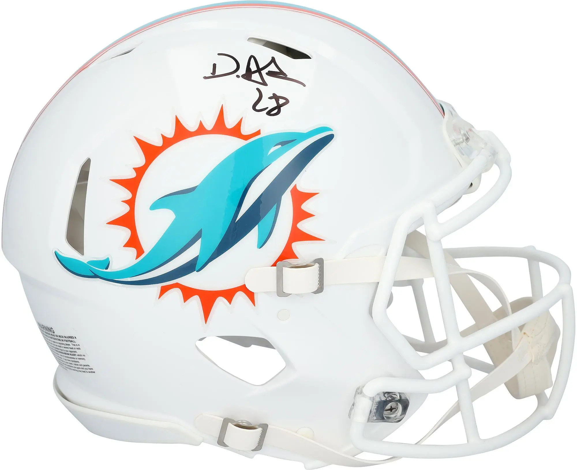 De'Von Achane Miami Dolphins Autographed Riddell Speed Authentic Helmet - Fanatics Authentic Certified