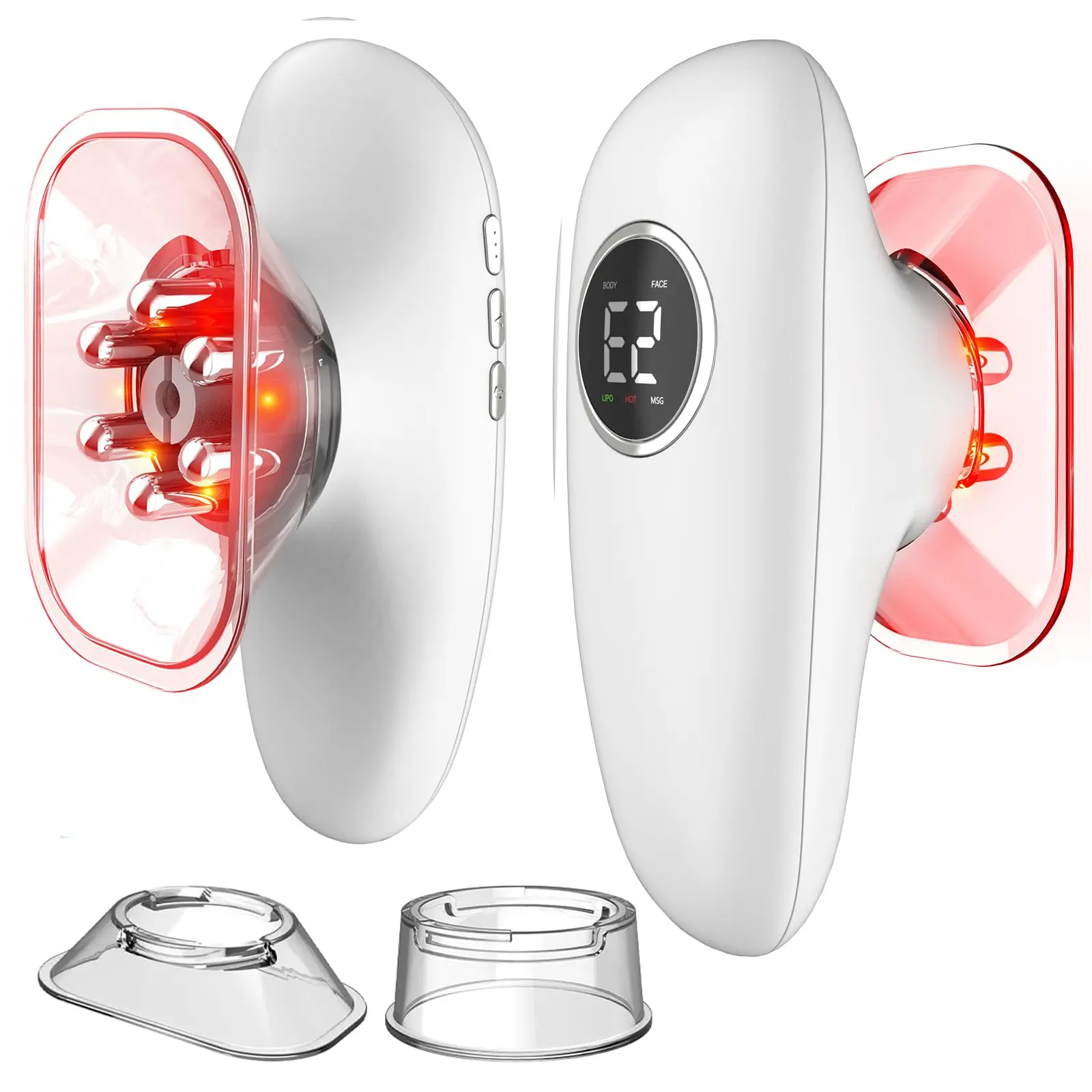 4 in 1 Smart Body Sculpting Machine - Lymphatic Drainage Massager, Body Care Tool with Dual Suction Nozzles for Face, Waist, Belly, Shoulder and Back Muscle Relief, Body Care with 4 Adjustable Functions for Waist, Arms, Legs, Vacuum Meridian Body Massager