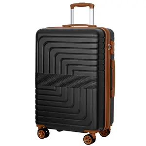 SUNSPIRE 30 Inch Checked Large Hardside Suitcase Rolling Spinner Wheels TSA Lock YKK Zip Hardshell Lightweight Durable Travel