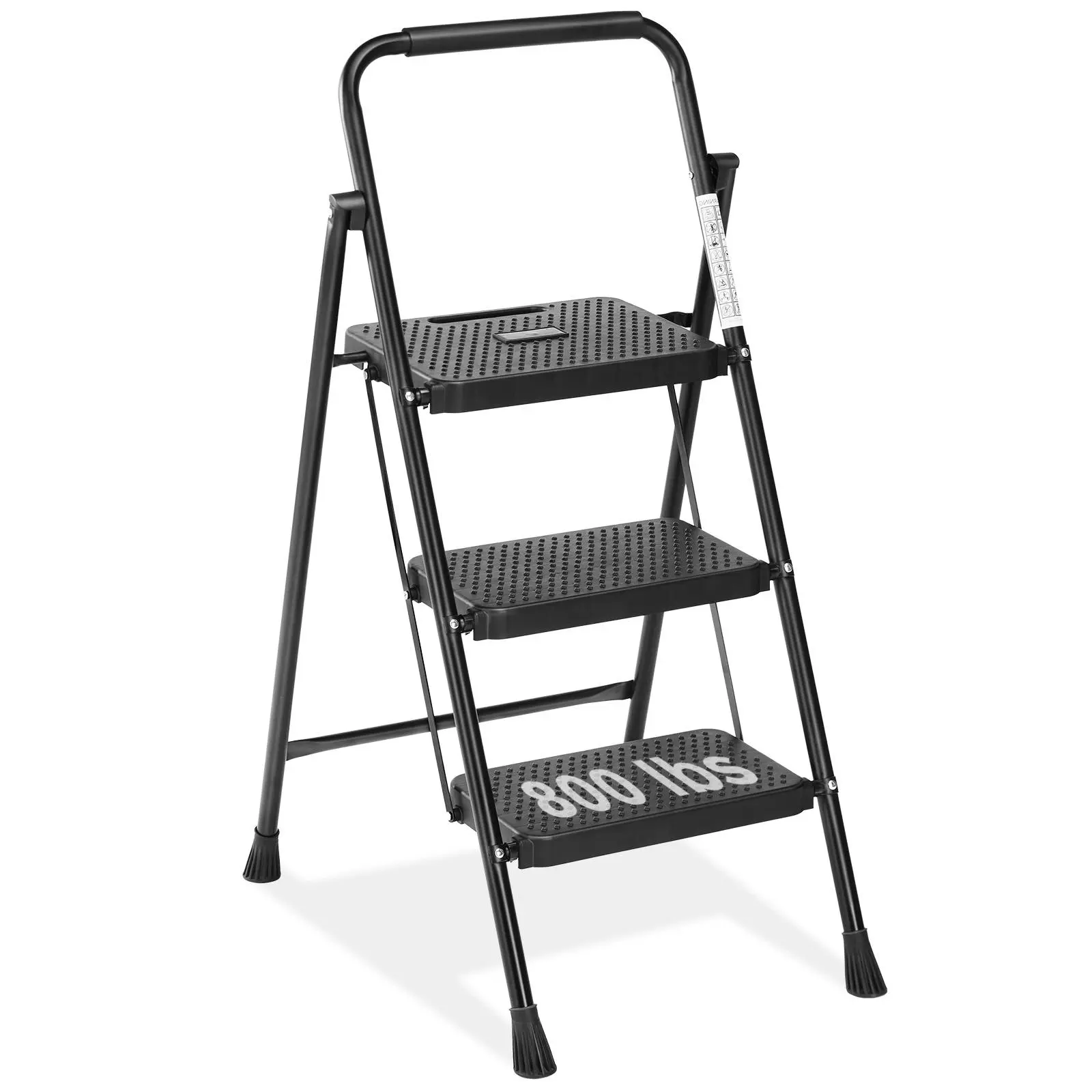【Deal】Sturdy Portable Metal S-Step Ladder, Portable Folding Multifunctional Indoor Step Stool with Wide Pedal, Cushioned Handle, 800lbs Capacity for Home Kitchen, Outdoor, Sturdy Portable Ladder, Portable Folding Ladder