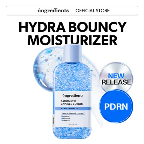 [Ongredients Official Shop] BakuGlow Capsule Lotion | Bakuchiol Moisturizer with PDRN & Panthenol, Firming & Pore Care, Plump Hydration, Dewy Finish, Korean Skin Care, 150ml / 5.07 fl. oz.