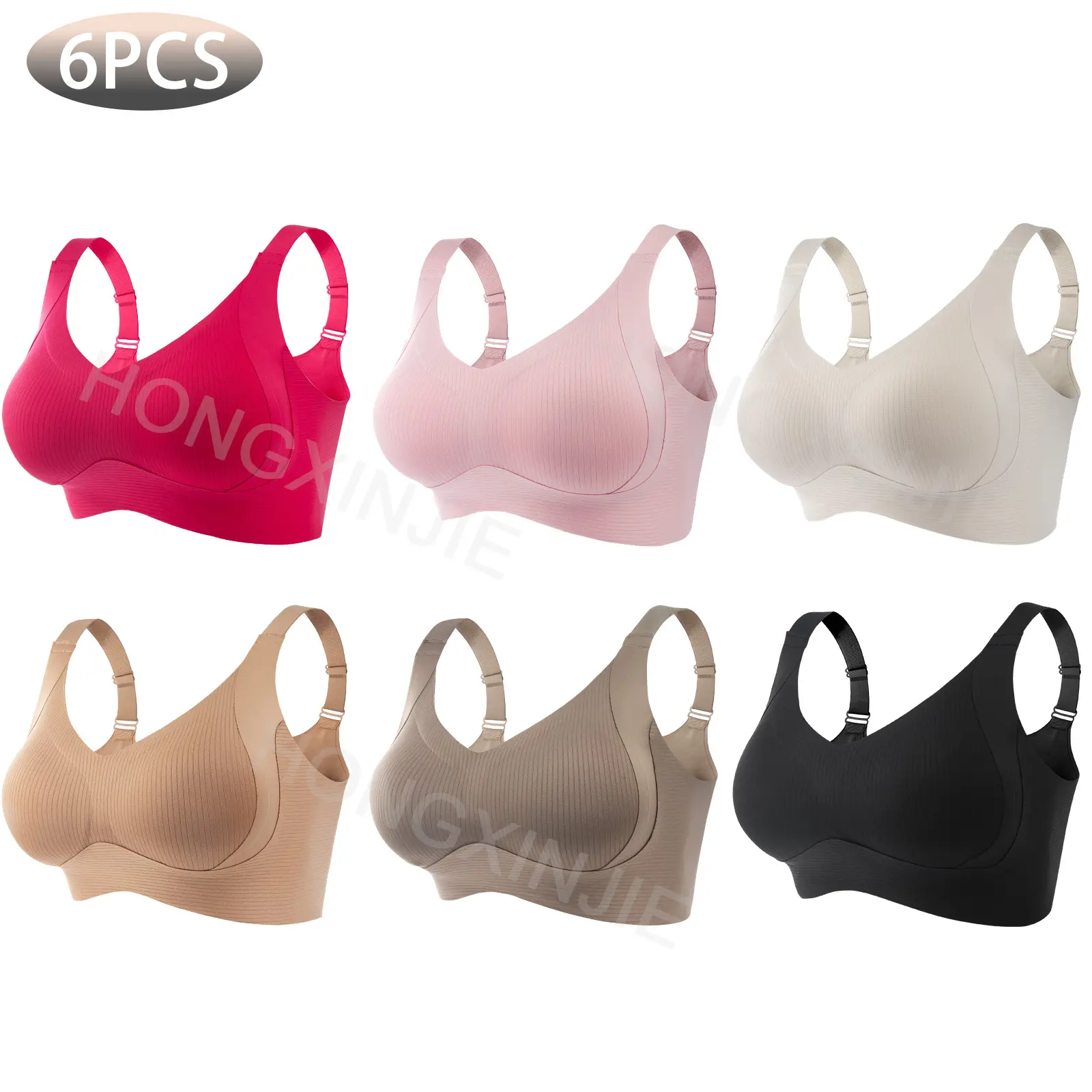Women's Sohochic Wireless Triangle Bra - 3/4/5/6-Piece Adjustable, Fit, Elegant, Essential, Smooth, Anti-Sagging, Seamless, Comfortable for Large & Small Chests