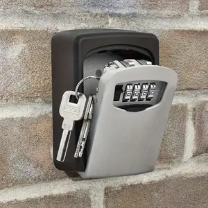 Ultra-Secure Flip-Top Key Safe - Wall-Mounted Metal and Plastic Key Storage Box with Combination Lock Access, Suitable for Home, Home Office, Hotel, Emergency, Travel, and Renovation Security - Key Organizer with Protective Cover