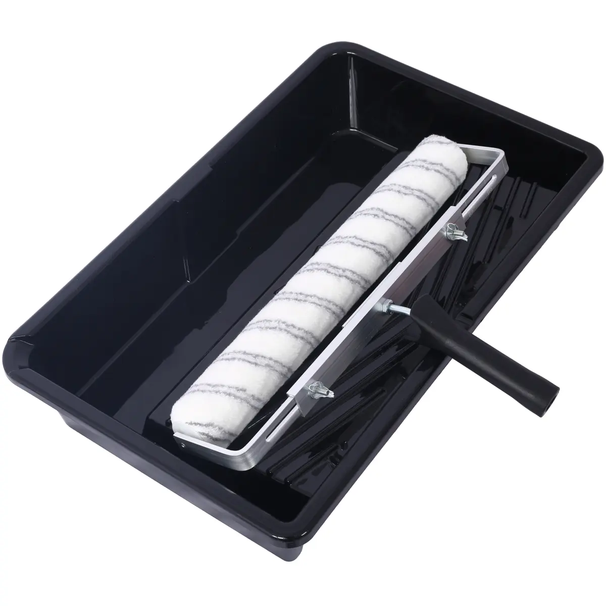 5-Piece Paint Roller Set 12-18 Inch Adjustable Aluminum Frame 3Pcs 18 Inch Microfiber Roller Covers Lint-Free Reusable 18 Inch Plastic Paint Tray 3/8" Nap Design for Water Oil-Based Wall Painting Drywall Decoration