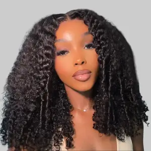 【UPGRADED】Nadula Natural Black Afro Kinky Curly with Finger Coil Ends Drawstring Wig 250% Density Human Hair Wigs Natural Looking Beginner Friendly Glueless 7x5 Lace Wig Summervibes TikTokShopStockUp