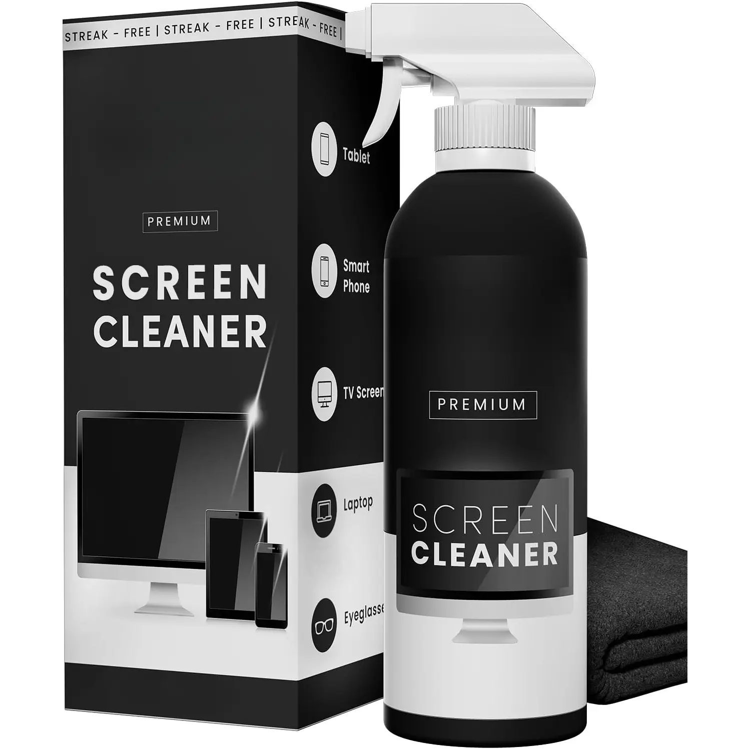 (R) Screen Cleaner Spray Kit (Streak-Free) TV Screen Cleaner for  TV, LCD, LED, OLED | Computer Screen Cleaner Spray and Wipe Microfiber Cloth for TV, , Laptop, iPad,  & More - 1 Pack