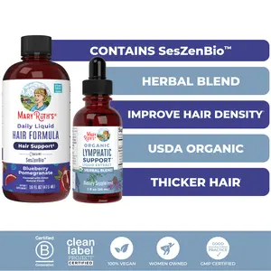 MaryRuth's Hair Care & Lymphatic Support Bundle - Daily Liquid Hair Formula 16 oz & Lymphatic Support Herbal Blend 1oz