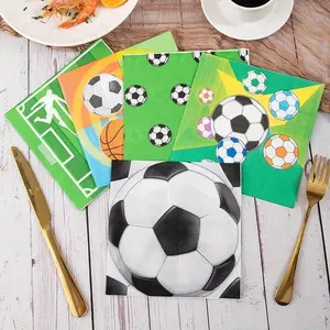 20/40Pcs/Bag Sports Soccer Football Theme Disposable Paper Napkins Tissues for World Cup Football Party Decoration