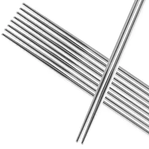 Reusable Korean Style Metal Chopsticks Set, Lightweight Reusable Kitchen Utensils, 5/10 Pairs, Durable and Eco-Friendly