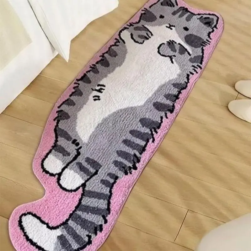 Cute Cat Bedroom Soft Mat Long Cat Comfort Carpet Washable Non-slip Mat Living Room Decorative Carpet