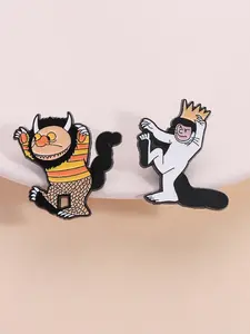 Cartoon Monster Design Brooch, Cute Enamel Pin Suitable for Backpacks, Jeans, Scarves, Hats Decoration, Fashion Accessories for Men & Women