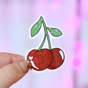 Cherries Heart Sticker Decor Decorative
