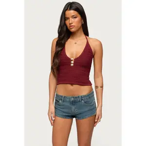 Backless Coastal Charm Crochet Top