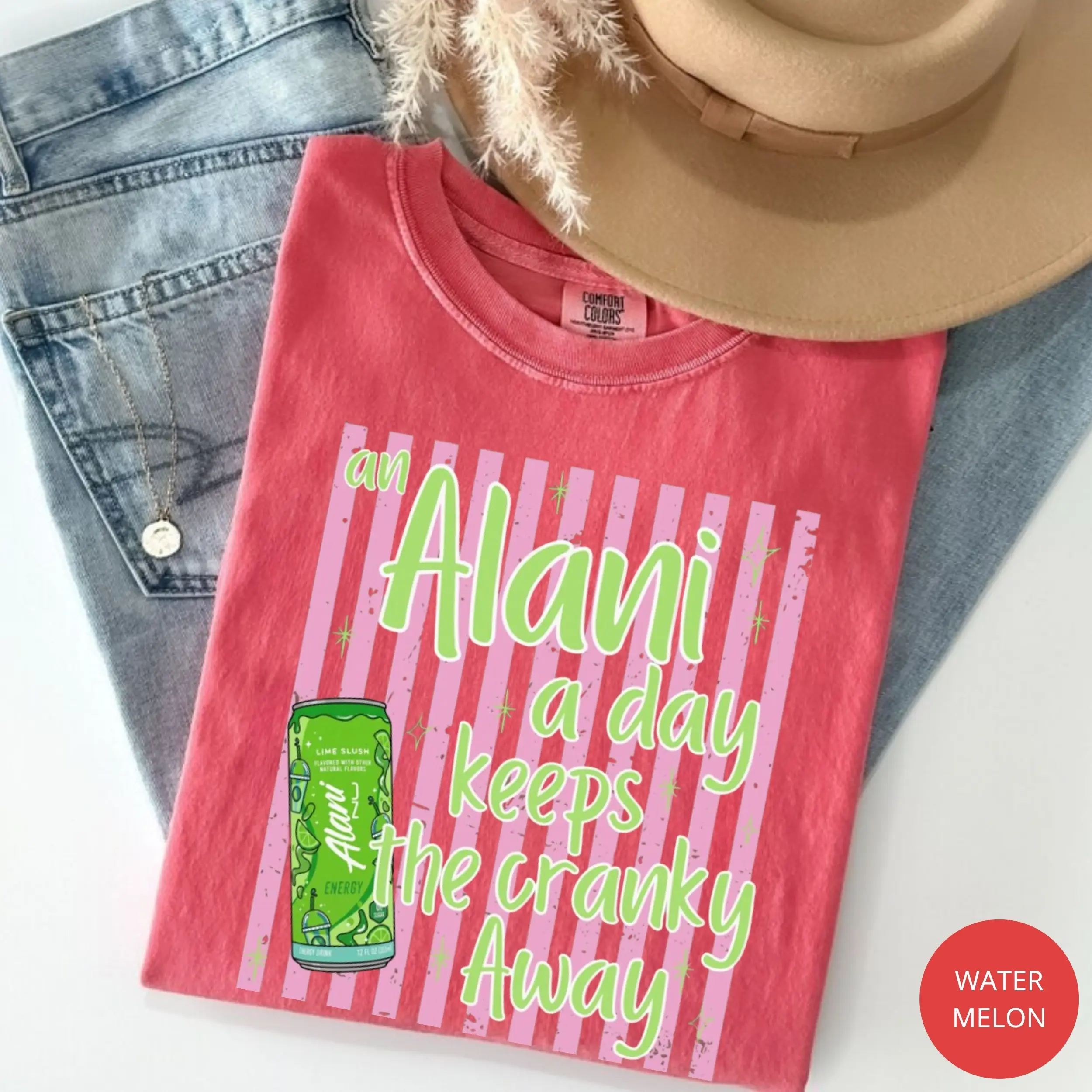 Comfort Colors An Alani A Day Keeps The Cranky Away T-Shirt, Funny Quote Tee, Trendy Gift for Women, For Woman