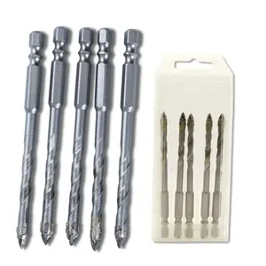 Sawtooth Eccentric Drill Bits – 6mm Four-Flute Carbide Construction with Titanium Coating | Cuts Through Tile, Concrete, Glass, and Wood Faster and Cleaner Than Standard Bits | Professional Multi-Material Set Built for Contractors Who Demand Reliability