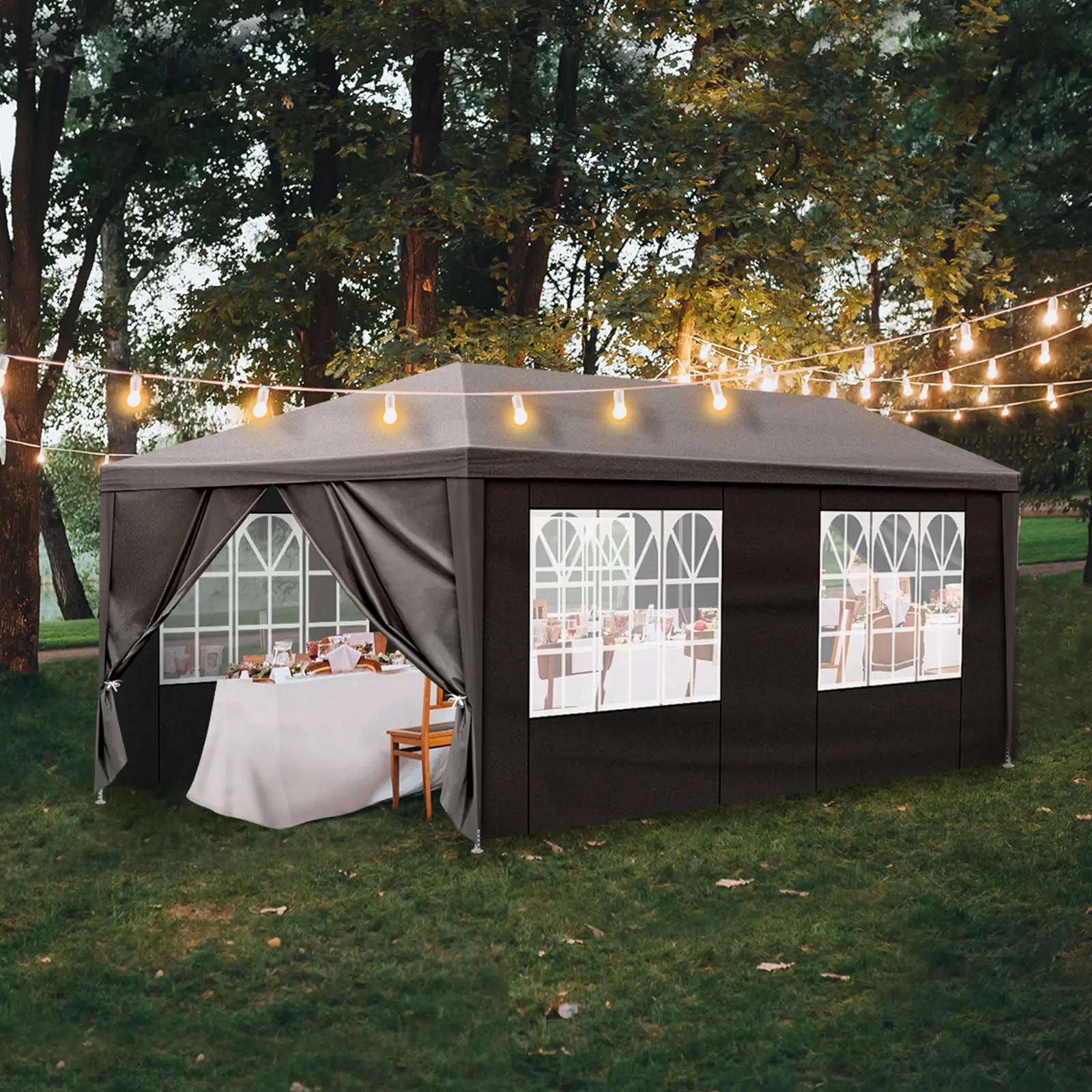 Spaco 10ftx20ft Heavy Duty Outdoor Party Tent - 6 Removable Walls, Waterproof Canopy Gazebo, Patio Fit, Ideal for Outdoor Events & Camping
