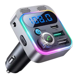 Bluetooth Audio Receiver 1 Count Wireless FM Transmitter Car Bluetooth Transmitter Input Bluetooth with 2 USB Ports 2.4A Charging & 21-Key Remote Control