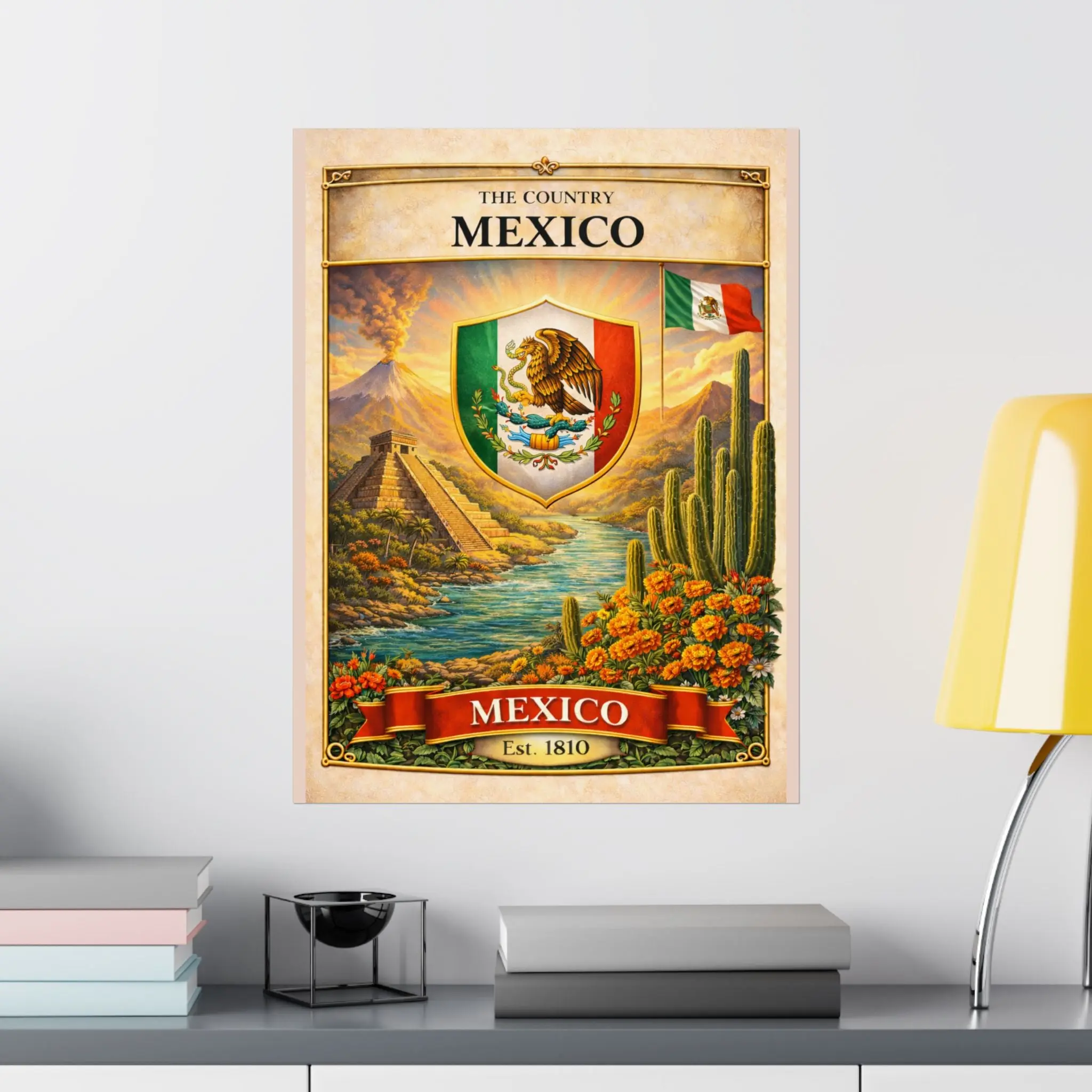 Mexico Poster - Mexico Wall Art - Mexico Decor - Country Poster - Travel Wall Art - Mexico Gift - Vintage Style Poste