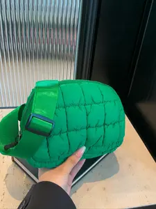 Women's Solid Color Quilted Puffer Chest Bag, Fashionable Soft Sling Bag with Adjustable Bag Strap, Casual Mini Bag for Exercise, Running, Travel, Hiking, Adjustable Crossbody Strap, Crossbody Shoulder Bag, Quilted Purse Bags