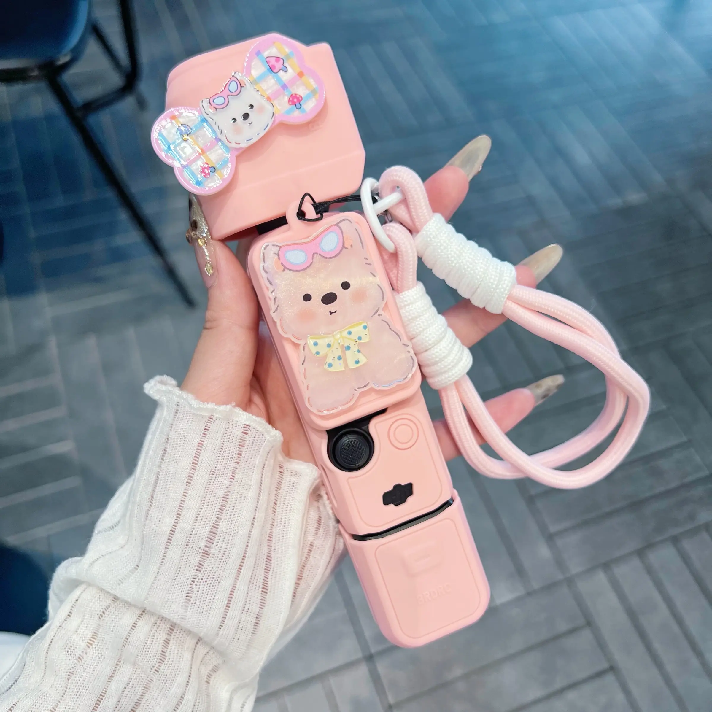 Luxury Cute Cartoon Handmade DIY Glitter Dog Silicone Camera Case Camera Cover, Ultra-Thin Soft Silicone Full Protection for Dji Pocket3 Portable Photography Accessory Camera Accessories