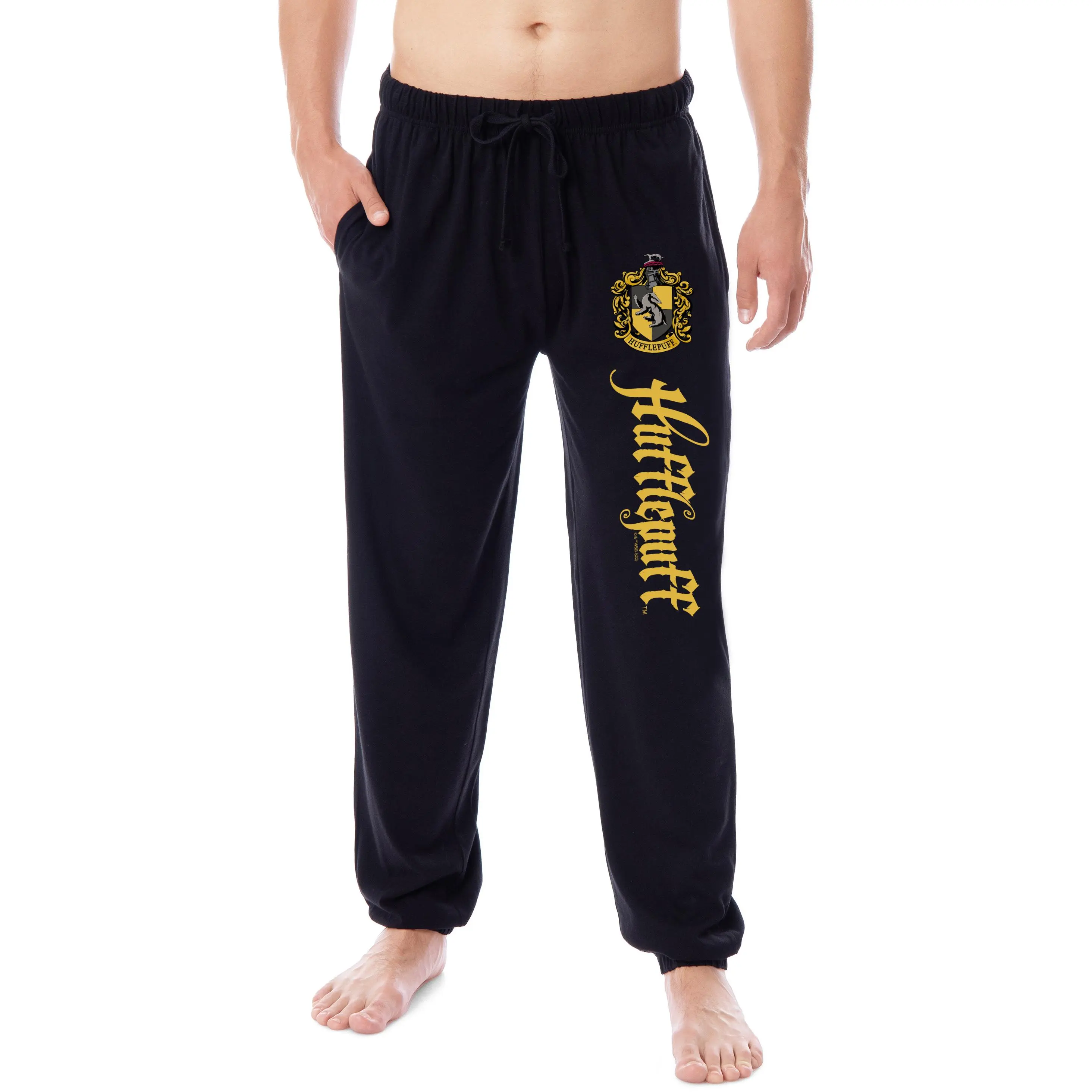 Harry Potter Men's Hogwarts House Hufflepuff Sleep Jogger Pajama Pants, Cotton, Nightwear