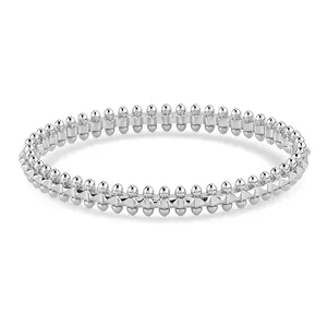 Spherical Beaded Bangle Bracelet in Goldtone 7.50 In