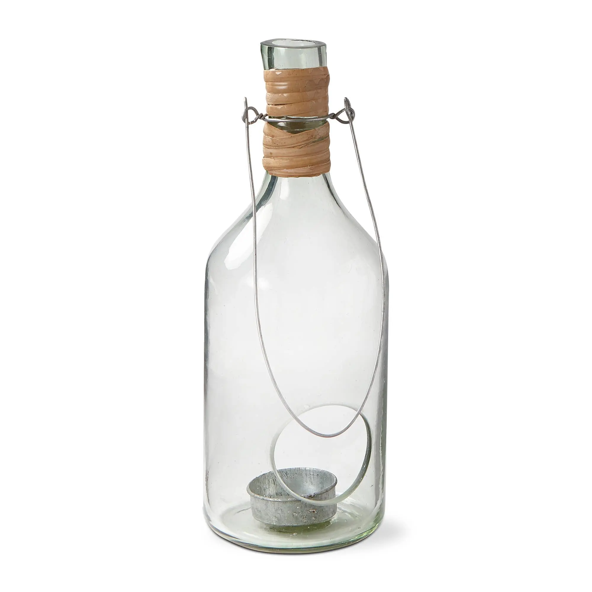 Recycled Blown Glass Lantern Small Clear Summer