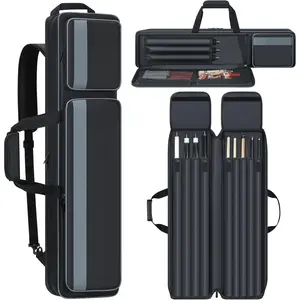 Pool Cue Case 4x5, Pool Cue Carrying Case Soft Padded Billiard Stick Bag with Multi-pocket for 4 Butts and 5 Shafts, Pool Stick Case Cue Bag with Backpack-straps for Pool Cues and Accessories
