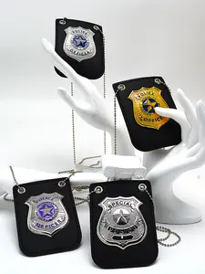 Men's Badge Necklace Set, American Police Costume Prop, Birthday Gift, Party Clothing Accessory, All Seasons Wear, Iron Material