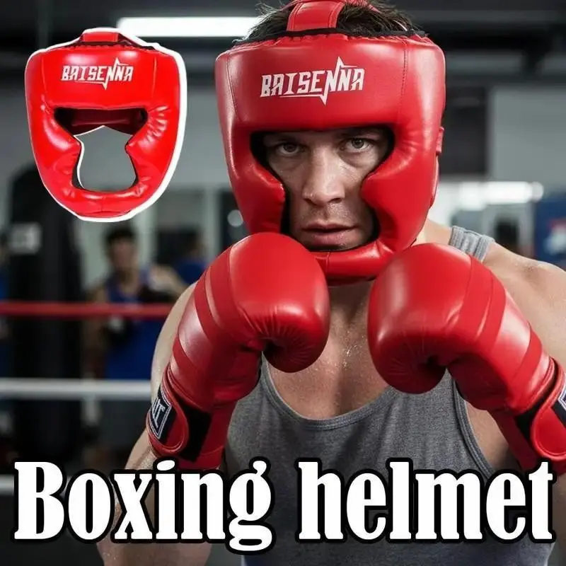 Kick Boxing Helmet for Adults & Kids, PU Muay Thai Headgear, Training Gear for Taekwondo, Boxing Sparring, Gym Use, Protective Gear, Martial Arts Training Equipment, Boxing Training Equipment