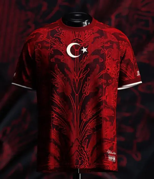 Premium  RED Football Heritage Jersey, Türkiye Flag, Football Jersey-The Kit Trikot,Retro Soccer Shirt