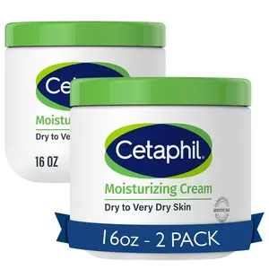 Cetaphil Face & Body Moisturizer, Hydrating Moisturizing Cream, Sensitive Skin, NEW 16 oz 2 Pack, Fragrance Free, Non-Comedogenic, Non-Greasy Comfort Hydrate