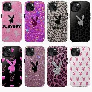 Vintage Leopard Pink Playboy Phone Case, Phone case For iPhone, Samsung, case for men and women V