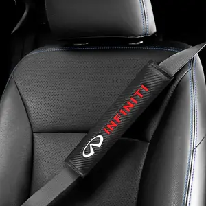 Infiniti Seat Belt Shoulder Pad Leather Soft Comfort Pressure Relief, Universal Car Interior Decoration for Infiniti Models